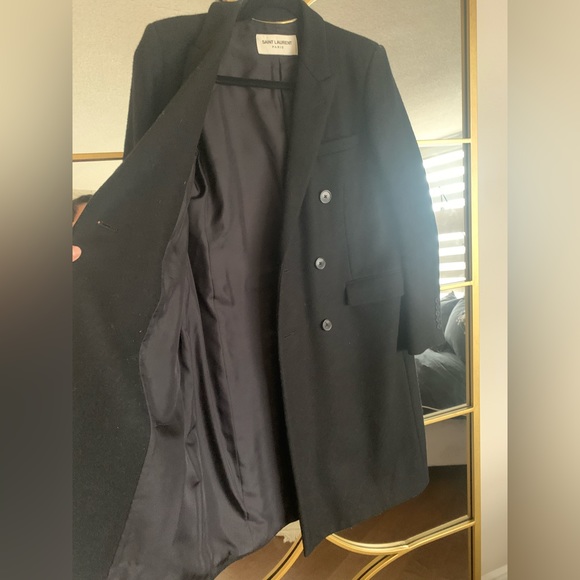 SAINT LAURENT DOUBLE BREASTED LONG COAT - Picture 12 of 12